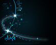 Stylized abstract background with digital glowing symbols Stylized abstract background with digital glowing symbols