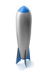 Standing blue metal rocket. Illustration Standing blue metal rocket. Illustration