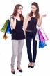 Image of two girls with their purchases.