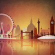 An Artistic Vintage Grunge Cityscape of London