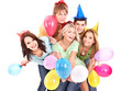 Group of young people in party hat. Group of young people in party hat.