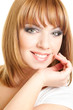 Portrait of young beautiful woman's face