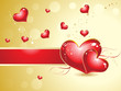 abstract heart background  with golden