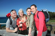 Portrait of happy group of hikers