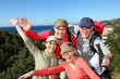 Portrait of happy group of hikers