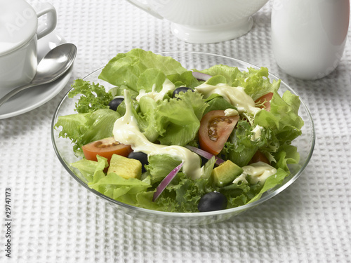 Photo: Mix salad with Mayonnaise. Mix salad with Mayonnaise.