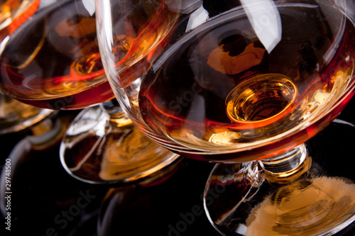 Photo: Three glasses of cognac Three glasses of cognac