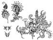 set of floral elements, vector illustration set of floral elements, vector illustration