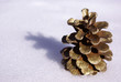 pomme de pin décorée dans la neige 2