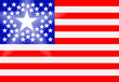 Conceptual drawing of American flag with principal state