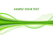 Abstract technologic green line on white