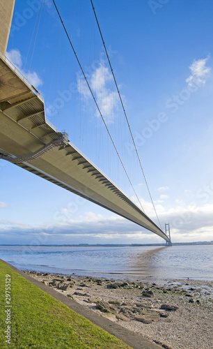 Photo: Large suspension bridge over a river Large suspension bridge over a river