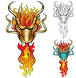 Burning dragon vector variation each in separated layer