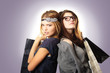 Shopping spree of teenage fashion girls at the mall