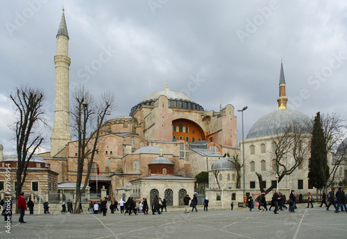 Photo: Tourists waking in front of Hagia Sophia Tourists waking in front of Hagia Sophia