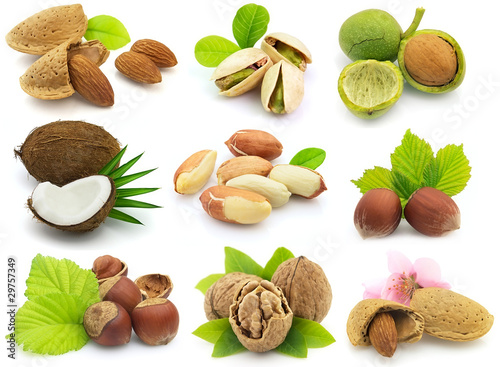 Photo: Fresh nuts with leaves Fresh nuts with leaves