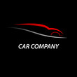 Logo car service, black background # Vector
