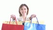Happy woman with shopping bags; HD 720, H 264