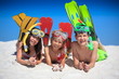 Happy kids on the beach