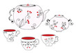 Tea set with cups and pot Tea set with cups and pot