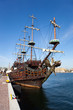 Sail boat at the pier in Gdynia, Poland.