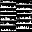 Detailed vector silhouettes of USA biggest cities