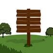 wood sign vector