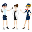 police, doctor, hostess