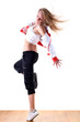 woman modern dancer in ballroom