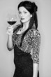 young lady with wineglass