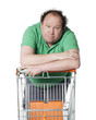 homme rêvant de e-shopping