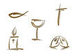 Clipart-Set: Symbole für Religion und Feiertage