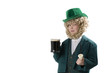 Stout drinking young leprechaun