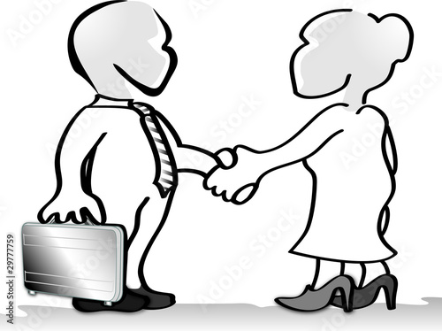 Zoom Not Available : Vector images are scalable to any size. Business people shaking hands