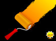 Paint roller with redecorated wall