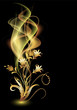 Glowing background with smoke