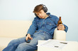 People relaxing at home after work