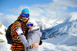 Young couple, mountain