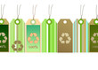 Card design recycling symbol, green, blue, stripes Card design recycling symbol, green, blue, stripes