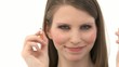 Woman breaks cigarette
