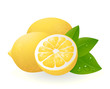 Fresh lemons with leaves Fresh lemons with leaves