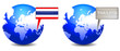 globe with Thailand sign