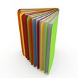 3d colored folders isolated on white
