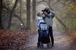 A family standing in the park