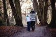 A family walking in the park