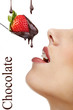 woman with strawberry