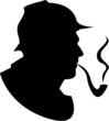 the vector silhouette pipe smoker