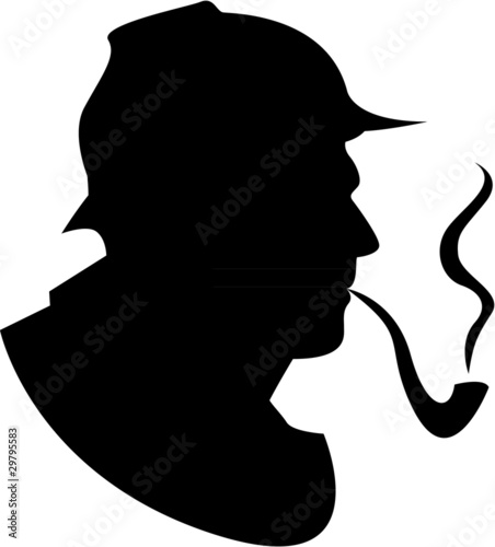 Vektor: the vector silhouette pipe smoker the vector silhouette pipe smoker