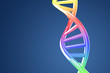 Colorful DNA helix on a blue background