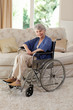 Retired woman in her wheelchair